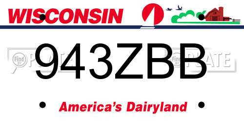943ZBB Wisconsin License Plate