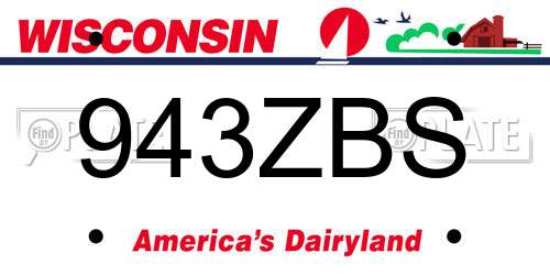 943ZBS Wisconsin License Plate