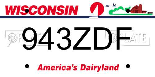943ZDF Wisconsin License Plate