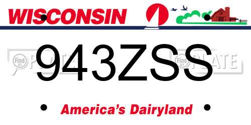 943ZSS Wisconsin License Plate