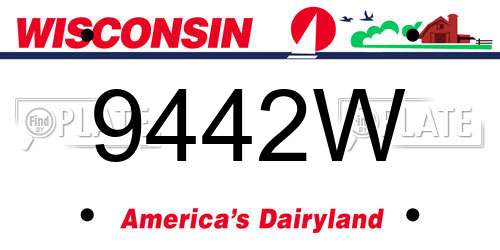 9442W Wisconsin License Plate