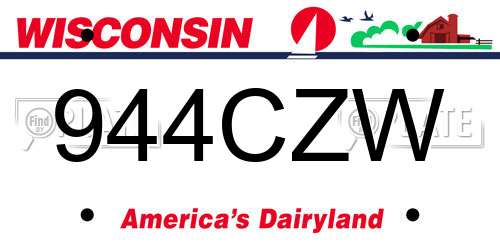 944CZW Wisconsin License Plate