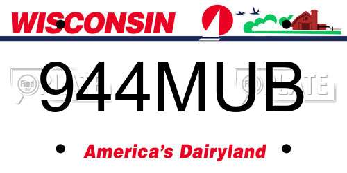 944MUB Wisconsin License Plate