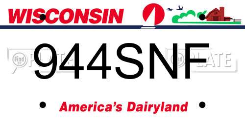 944SNF Wisconsin License Plate