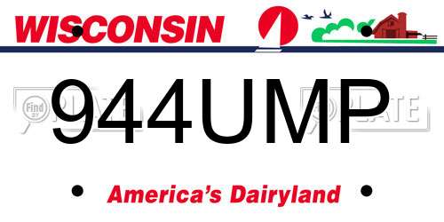 944UMP Wisconsin License Plate