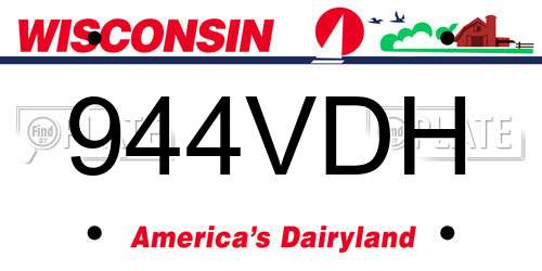 944VDH Wisconsin License Plate