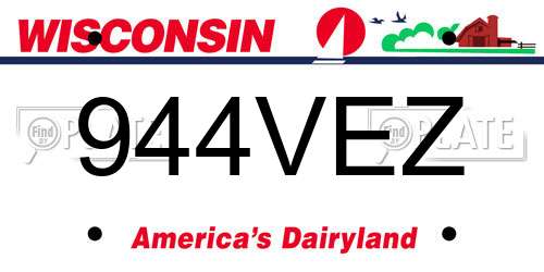 944VEZ Wisconsin License Plate