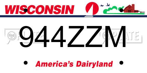 944ZZM Wisconsin License Plate