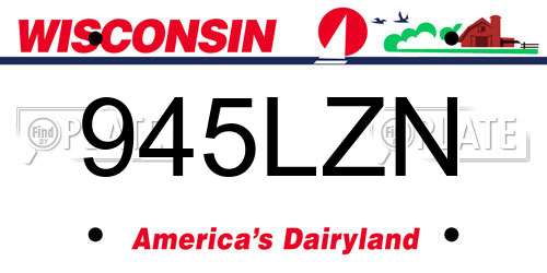 945LZN Wisconsin License Plate