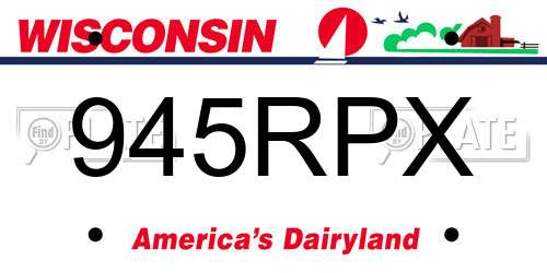 945RPX Wisconsin License Plate