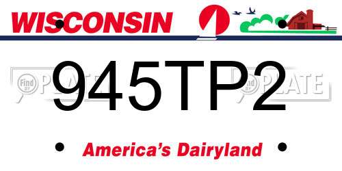 945TP2 Wisconsin License Plate