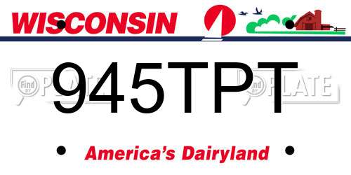 945TPT Wisconsin License Plate