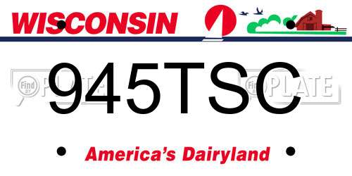 945TSC Wisconsin License Plate