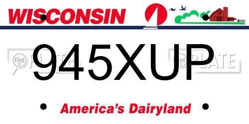945XUP Wisconsin License Plate