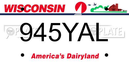 945YAL Wisconsin License Plate