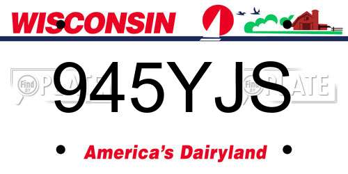 945YJS Wisconsin License Plate