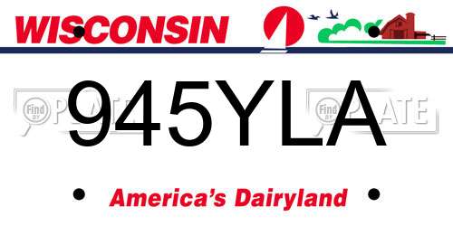 945YLA Wisconsin License Plate