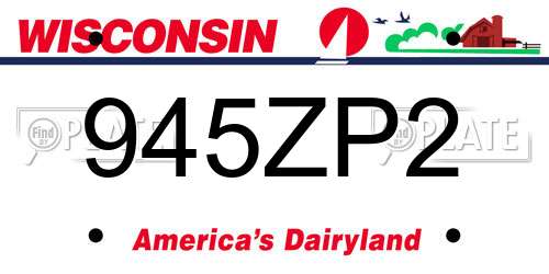 945ZP2 Wisconsin License Plate