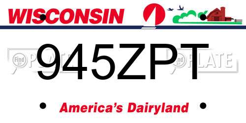 945ZPT Wisconsin License Plate