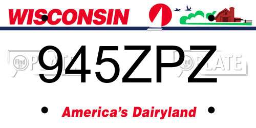 945ZPZ Wisconsin License Plate