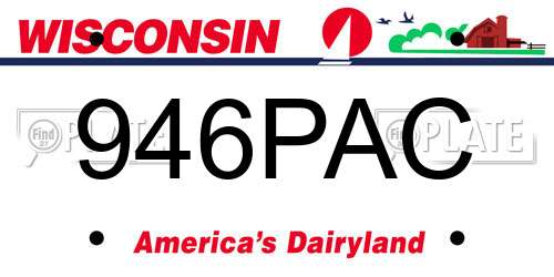 946PAC Wisconsin License Plate