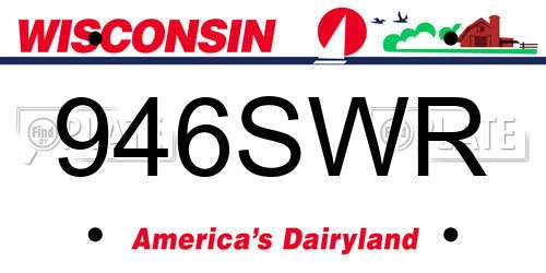 946SWR Wisconsin License Plate