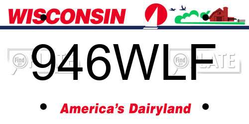 946WLF Wisconsin License Plate