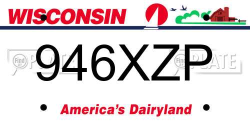 946XZP Wisconsin License Plate