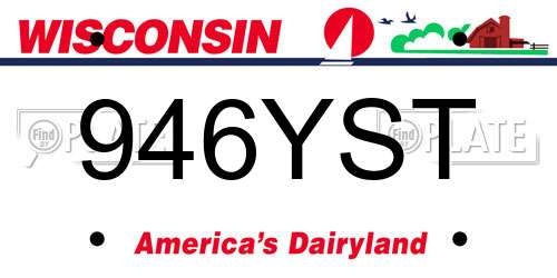 946YST Wisconsin License Plate