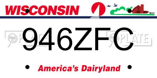 946ZFC Wisconsin License Plate