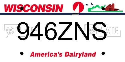 946ZNS Wisconsin License Plate