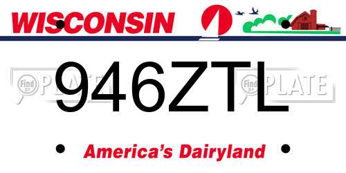 946ZTL Wisconsin License Plate