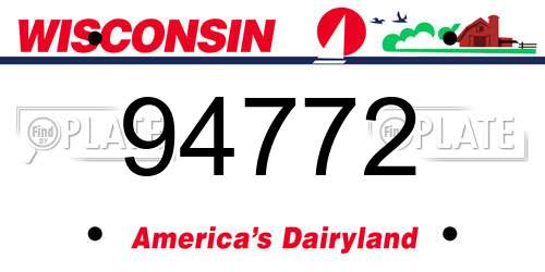 94772 Wisconsin License Plate