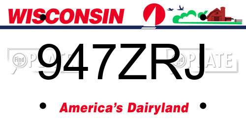 947ZRJ Wisconsin License Plate