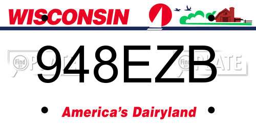 948EZB Wisconsin License Plate