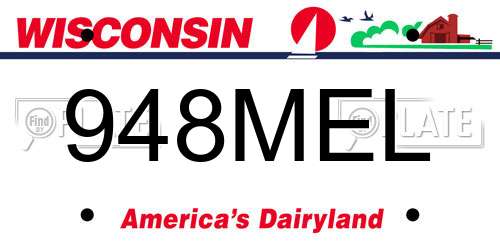 948MEL Wisconsin License Plate