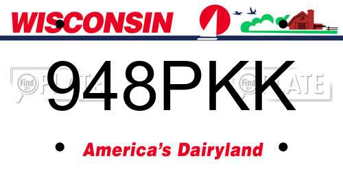 948PKK Wisconsin License Plate