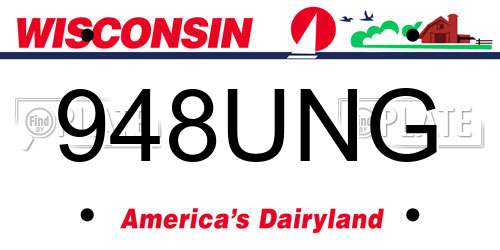 948UNG Wisconsin License Plate
