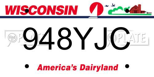 948YJC Wisconsin License Plate