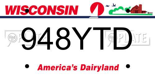 948YTD Wisconsin License Plate