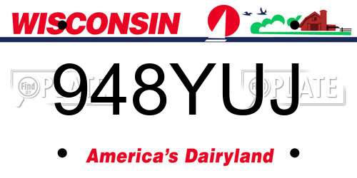 948YUJ Wisconsin License Plate