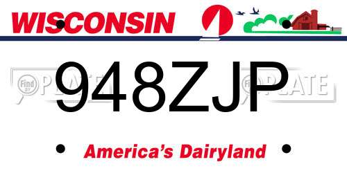 948ZJP Wisconsin License Plate