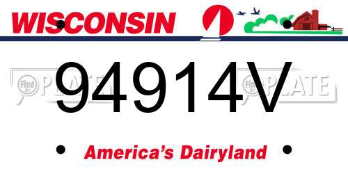 94914V Wisconsin License Plate