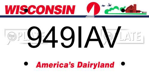 949IAV Wisconsin License Plate