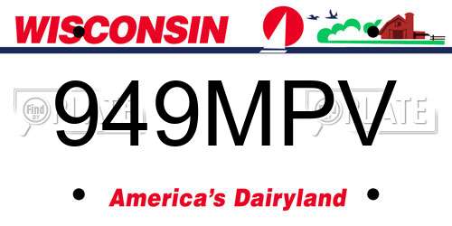 949MPV Wisconsin License Plate