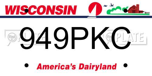 949PKC Wisconsin License Plate