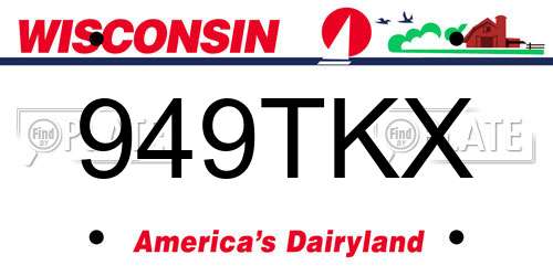 949TKX Wisconsin License Plate