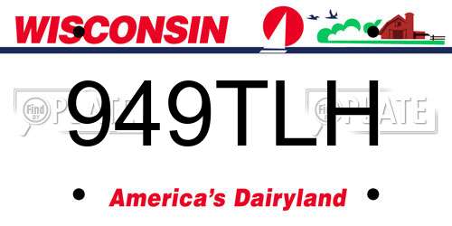 949TLH Wisconsin License Plate