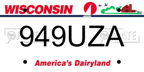 949UZA Wisconsin License Plate