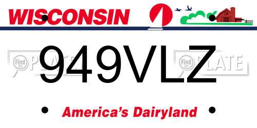 949VLZ Wisconsin License Plate
